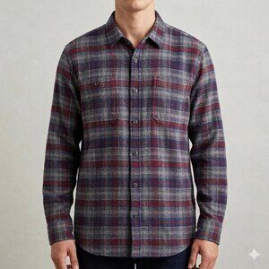 Roots Canada Brushed Cotton Plaid Flannel Shirt Size XL